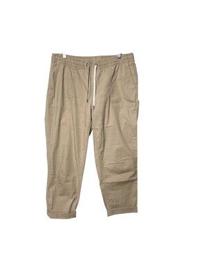 Vuori Women's Ripstop Beige Organic Cotton Jogger Pants Drawstring
